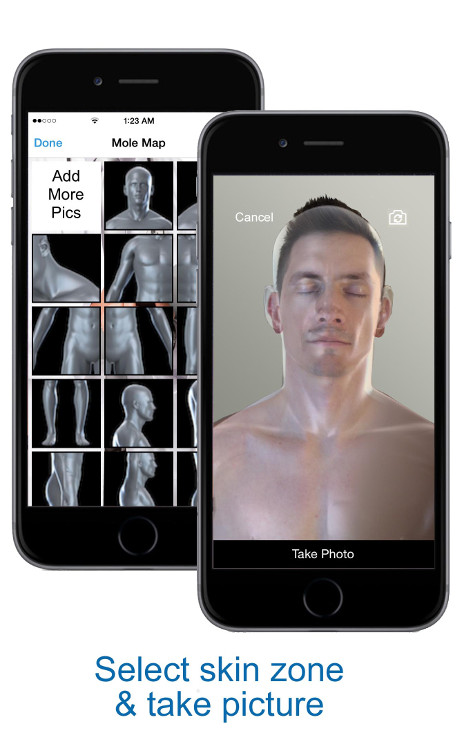 Select Skin Zone and Take Picture - skin mapping with Compariskin